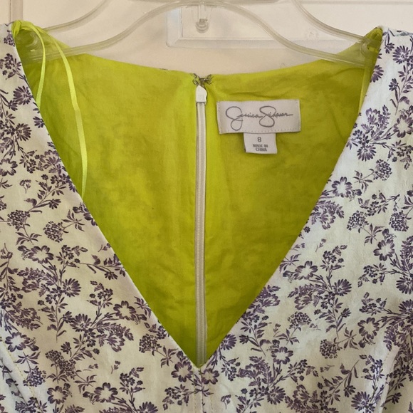 Summer fun purple floral print dress with ombré neon detail - Picture 2 of 6